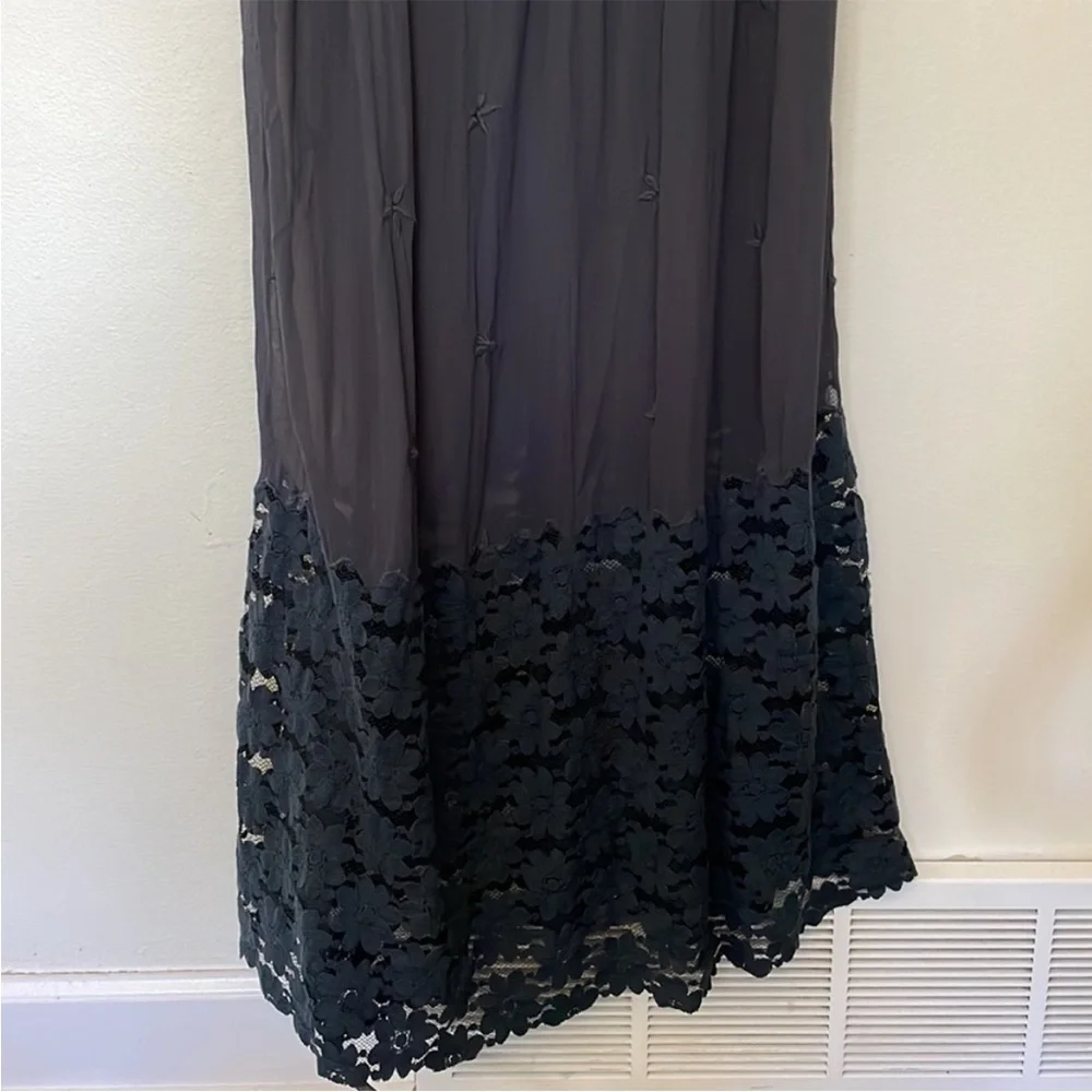 Free People | Monarch Sheer Lace Embroidered Crocheted Open Back Strapless Dress - Picture 4 of 8